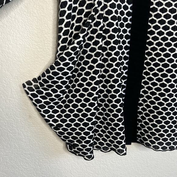 Joseph Ribkoff Size 14 White And Black Textured Jacket Lagenlook Art To Wear Af4 - Picture 2 of 9